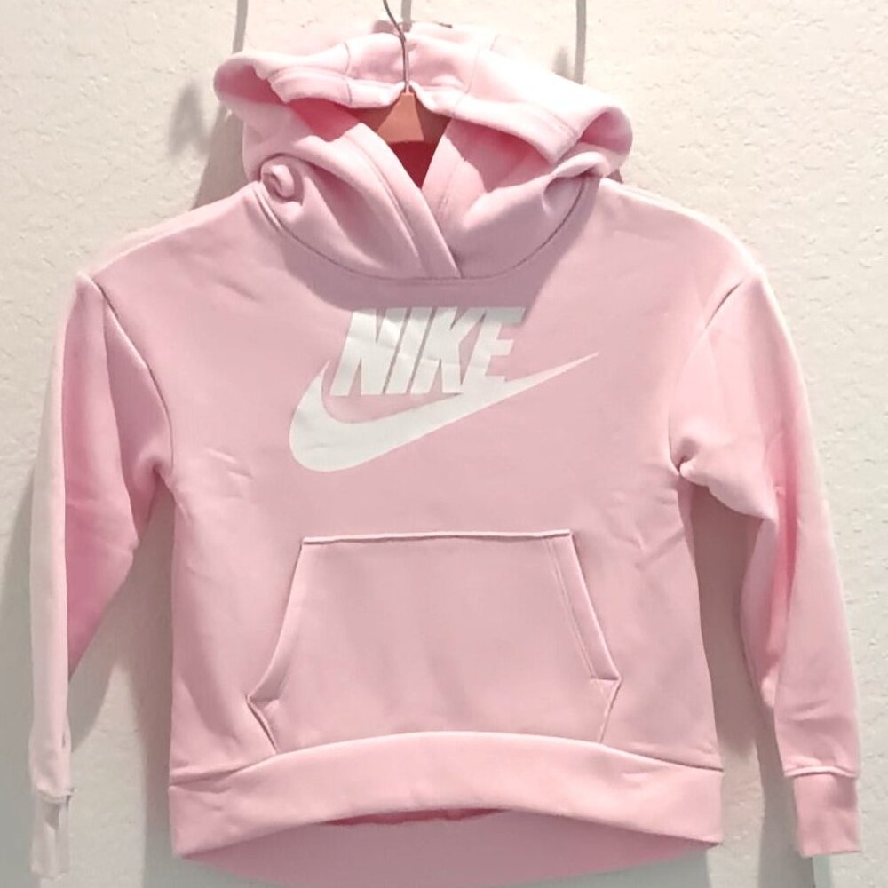 Nike kids logo print cotton blend hoodie